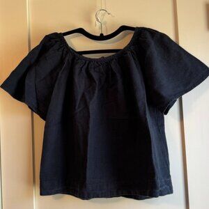 Reifhaus Rosarium Prisca Top in Dark Indigo Linen Small